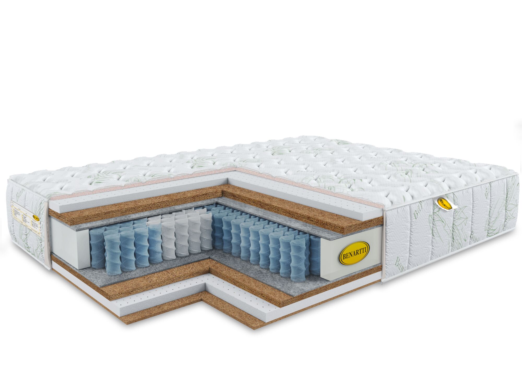 

Матрас Benartti Memory Mega Comfort Duo S1200 125x200, Белый, Memory Mega Comfort Duo S1200