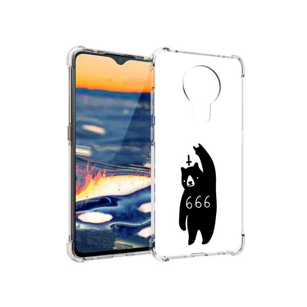 

Чехол MyPads Tocco для Nokia 5.3 медведь 666 (PT227052.106.462), Прозрачный, Tocco