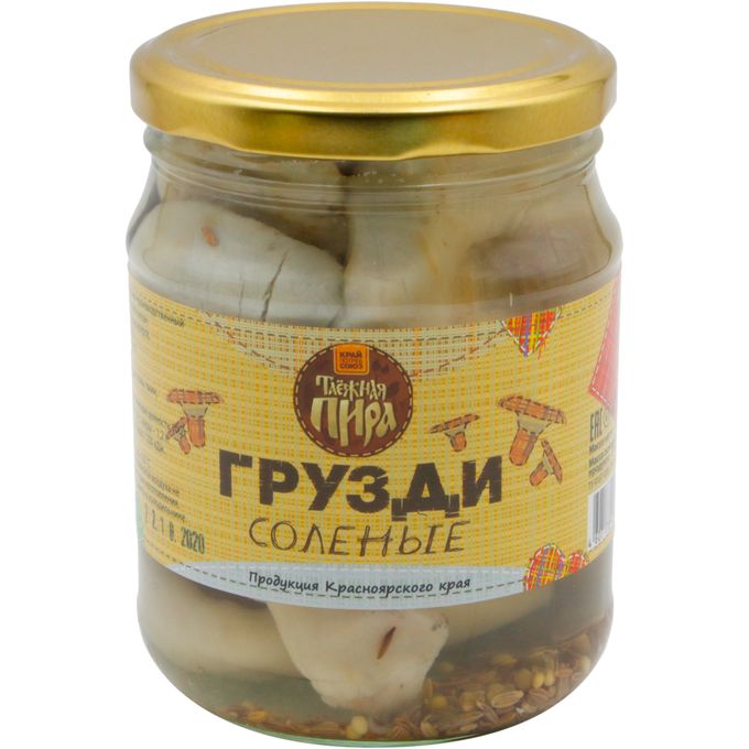 

Грузди Таежная пира целые соленые +-100 г
