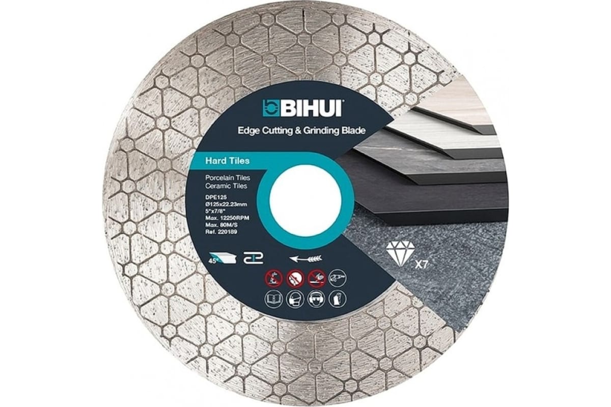 Диск алмазный для заусовки плитки под 45° BIHUI DPE125 диск алмазный katana shuriken 115 x 22 23 x 1 6 мм для заусовки