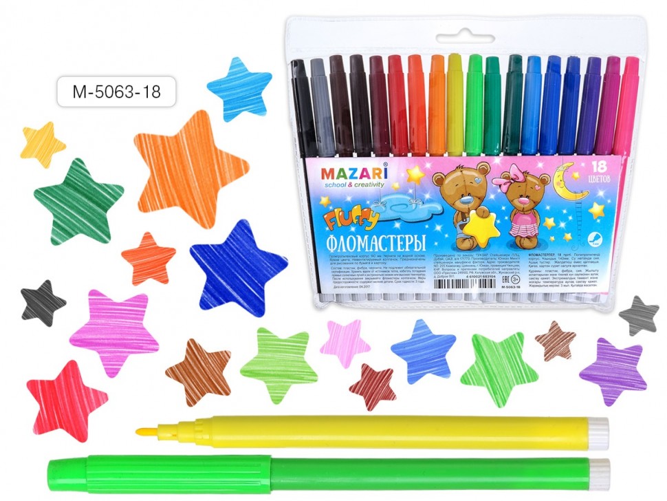 

Набор фломастеров Mazari Fluffy 24 шт
