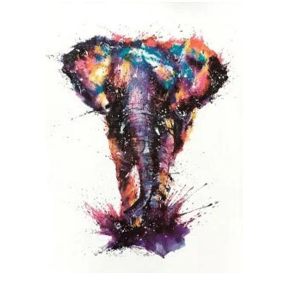 Тату слон акварель (Цв: Разноцветный ) разноцветный монстрик