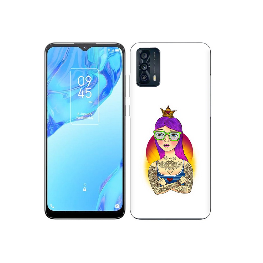 

Чехол MyPads Tocco для TCL 20B девушка в татуировках с короной, Прозрачный, Tocco