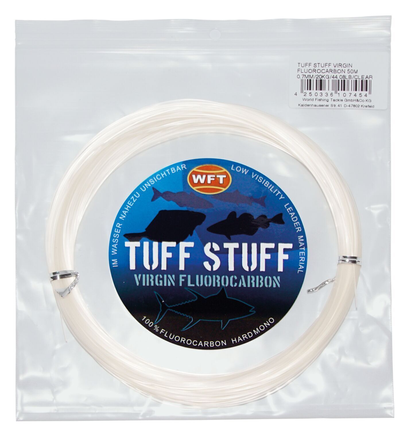 Рыболовная леска WFT KG Tuff Stuff Fluorocarbon 50 м, 0.80 мм Clear