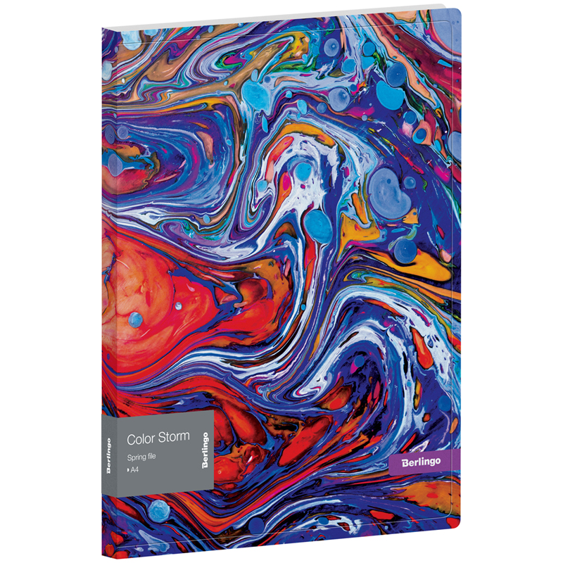 

Папка-скоросшиватель с пружинным механизмом Berlingo Color Storm (А4, 17мм, 600мкм) 24шт, Разноцветный