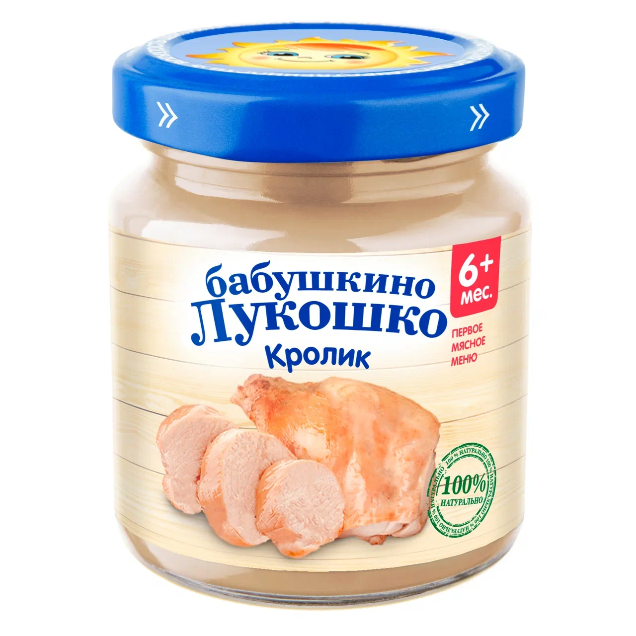 

Пюре мясное Бабушкино Лукошко Кролик с 6 мес. 100 г, 1 шт., Кролик