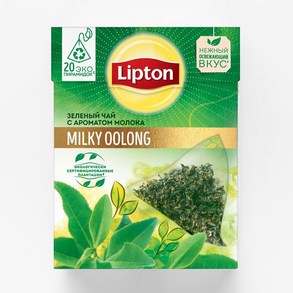 фото Чай lipton milky oolong зеленый в пирамидках 20 пакетиков