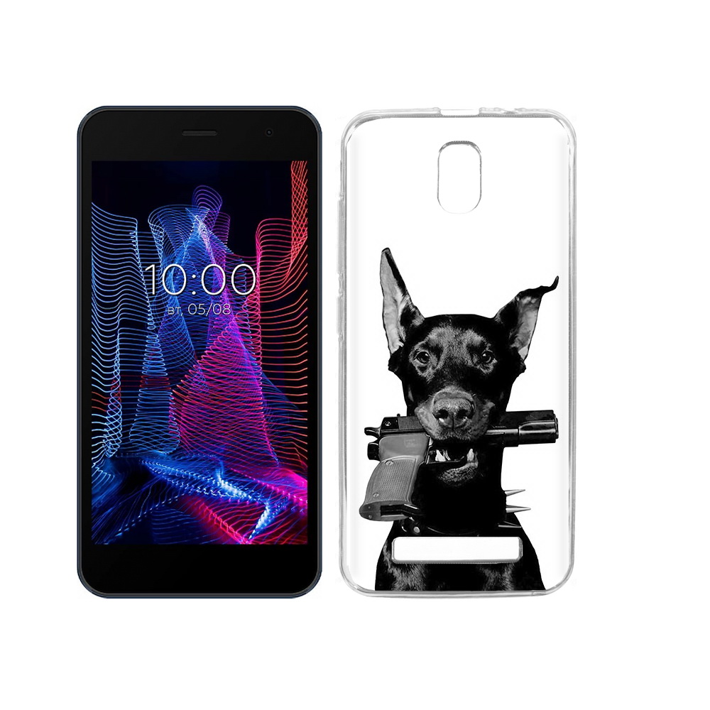 

Чехол MyPads Tocco для BQ 5047L Like доберман с пистолетом, Прозрачный, Tocco