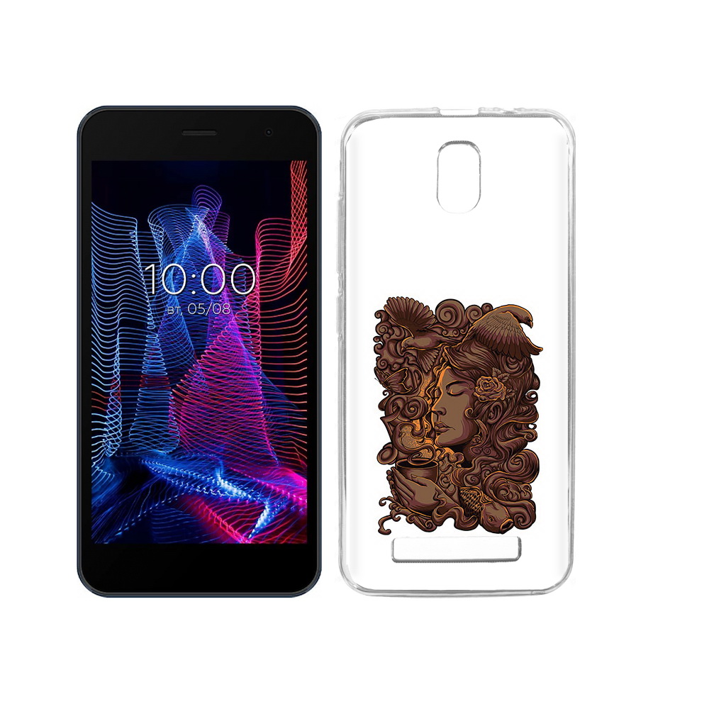 

Чехол MyPads Tocco для BQ 5047L Like девушка с длинными волосами абстракция, Прозрачный, Tocco