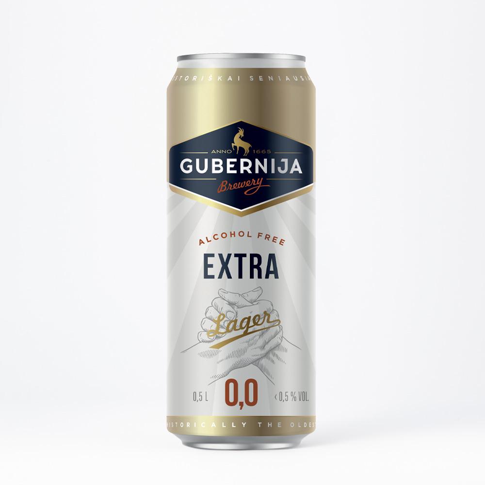 фото Пиво gubernija extra lager безалкогольное в банке литва 500 мл