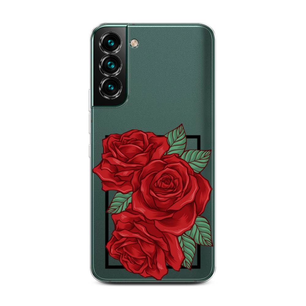 

Чехол на Samsung Galaxy S22 Plus "Три алые розы", Красный, 2103950-2