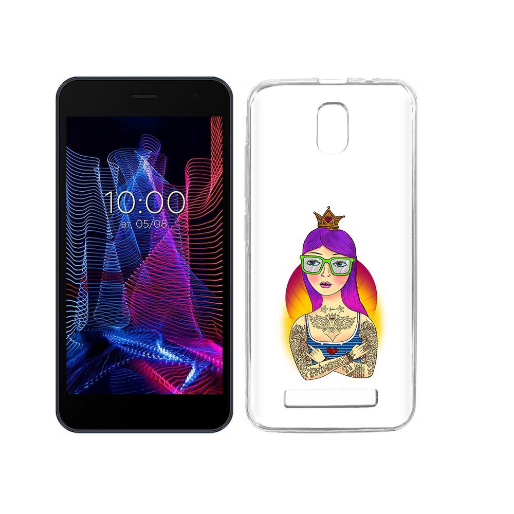 

Чехол MyPads Tocco для BQ 5047L Like девушка в татуировках с короной, Прозрачный, Tocco