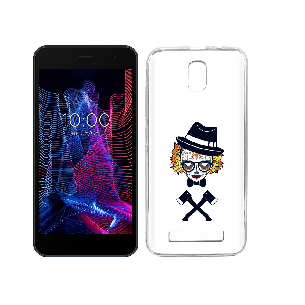 

Чехол MyPads Tocco для BQ 5047L Like девушка в маске с топорами рисунок, Прозрачный, Tocco