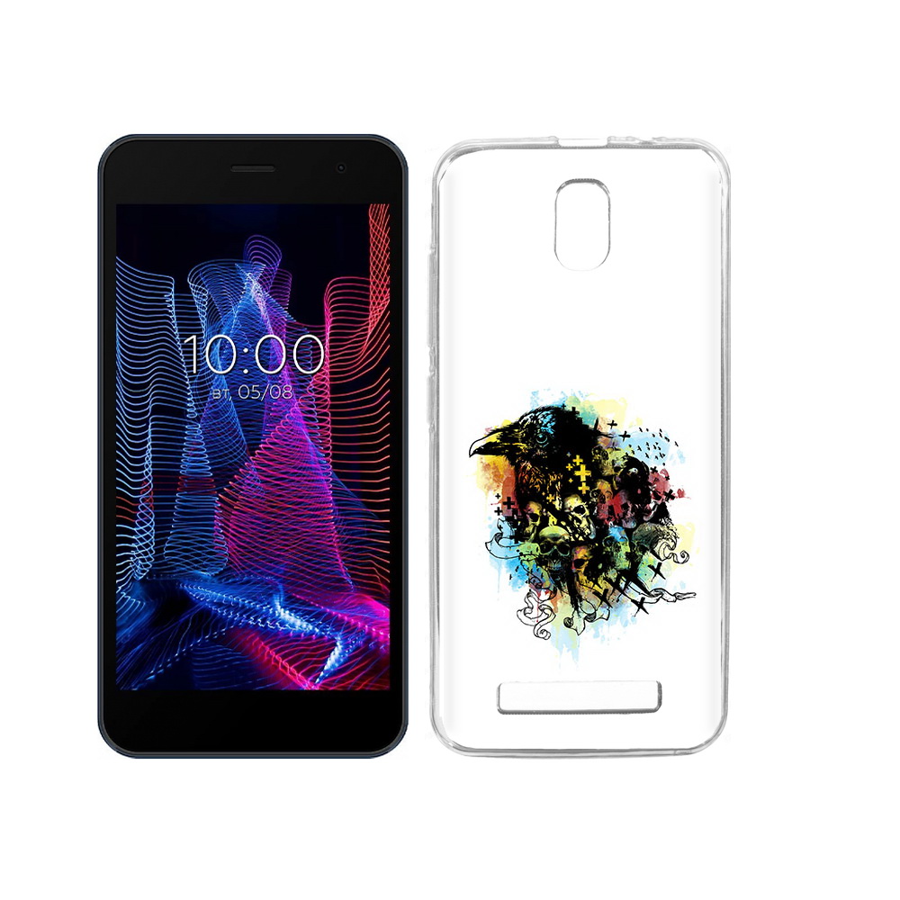 

Чехол MyPads Tocco для BQ 5047L Like ворон и черепа, Прозрачный, Tocco