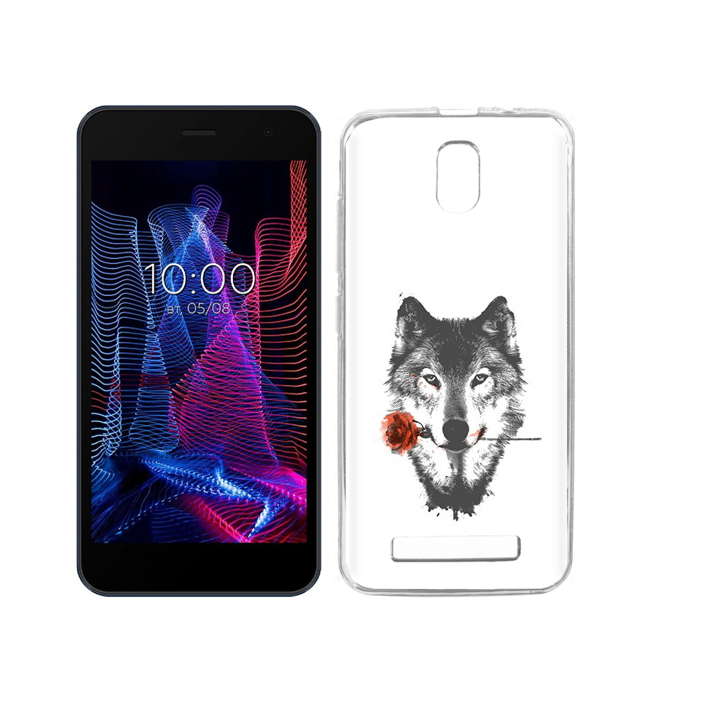 

Чехол MyPads Tocco для BQ 5047L Like волк с розой, Прозрачный, Tocco