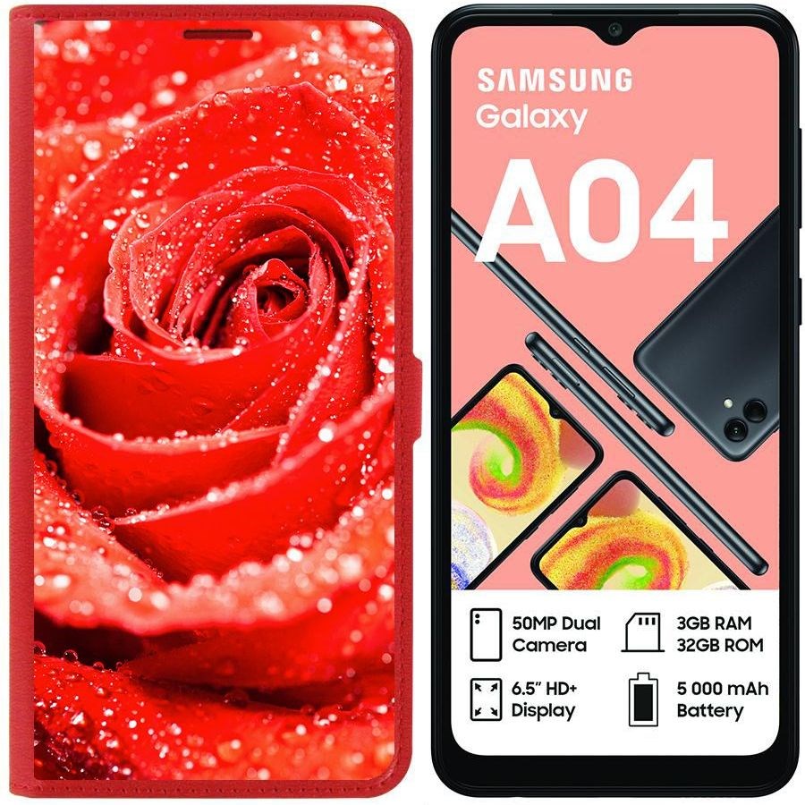 

Чехол-книжка Eco для Samsung Galaxy A04 (A045) Роза (красный)