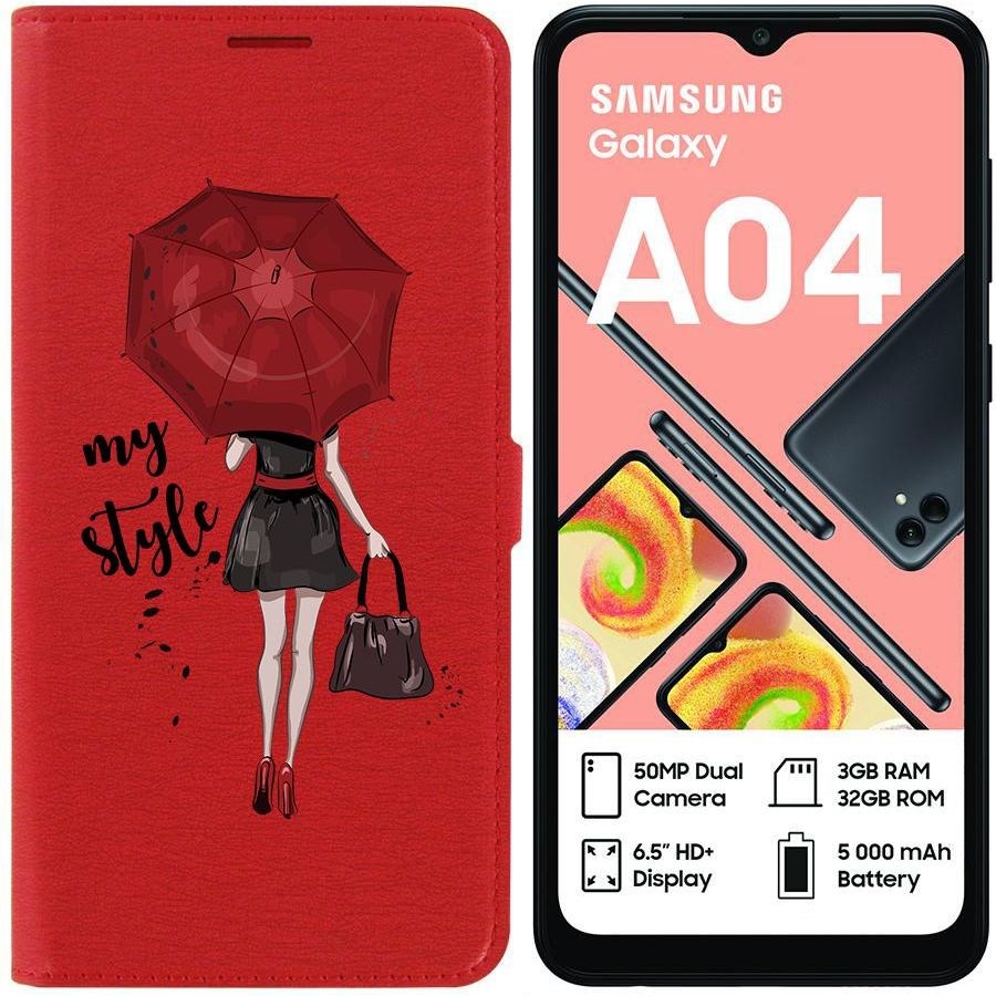 

Чехол-книжка Eco для Samsung Galaxy A04 (A045) Мой стиль (красный)