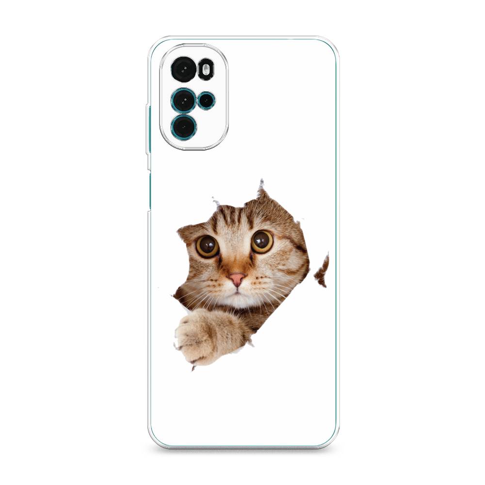 

Чехол на Motorola Moto G22 "Кот и бумага", Белый;коричневый, 243150-1