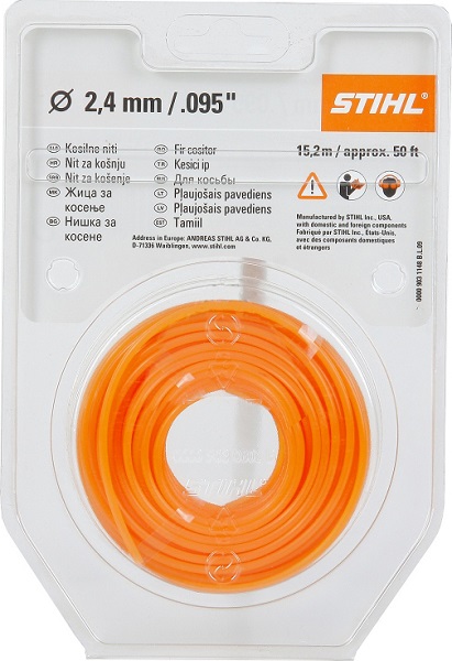 

Леска для триммера прямая круг 2,4 мм Stihl 12298 15 м, 2,4*15