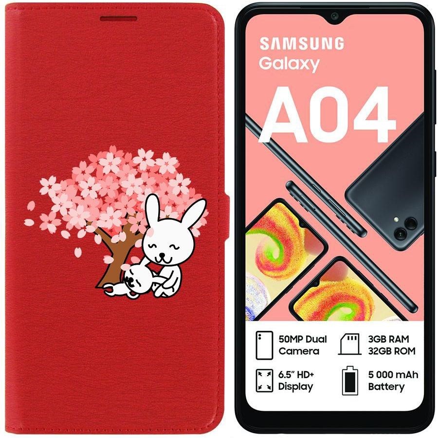 

Чехол-книжка Eco для Samsung Galaxy A04 (A045) Кролики (красный)