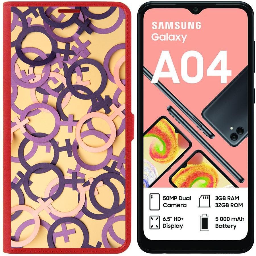 

Чехол-книжка Eco для Samsung Galaxy A04 (A045) Женское начало (красный)