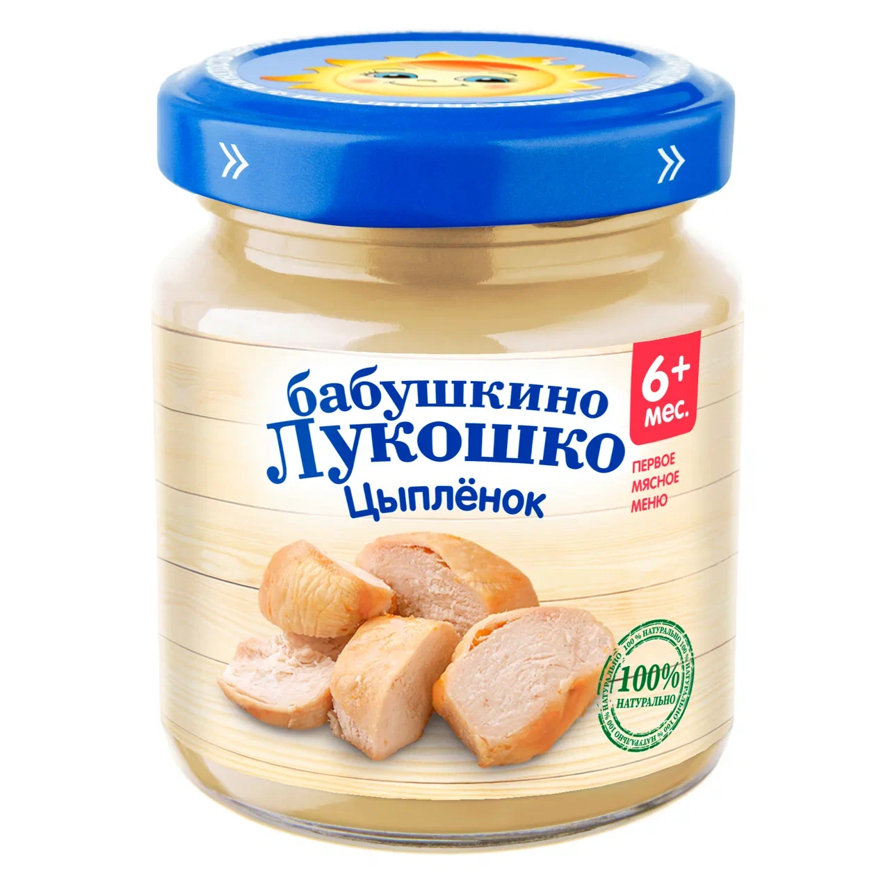 Пюре мясное Бабушкино Лукошко Цыпленок с 6 мес. 100 г, 1 шт.