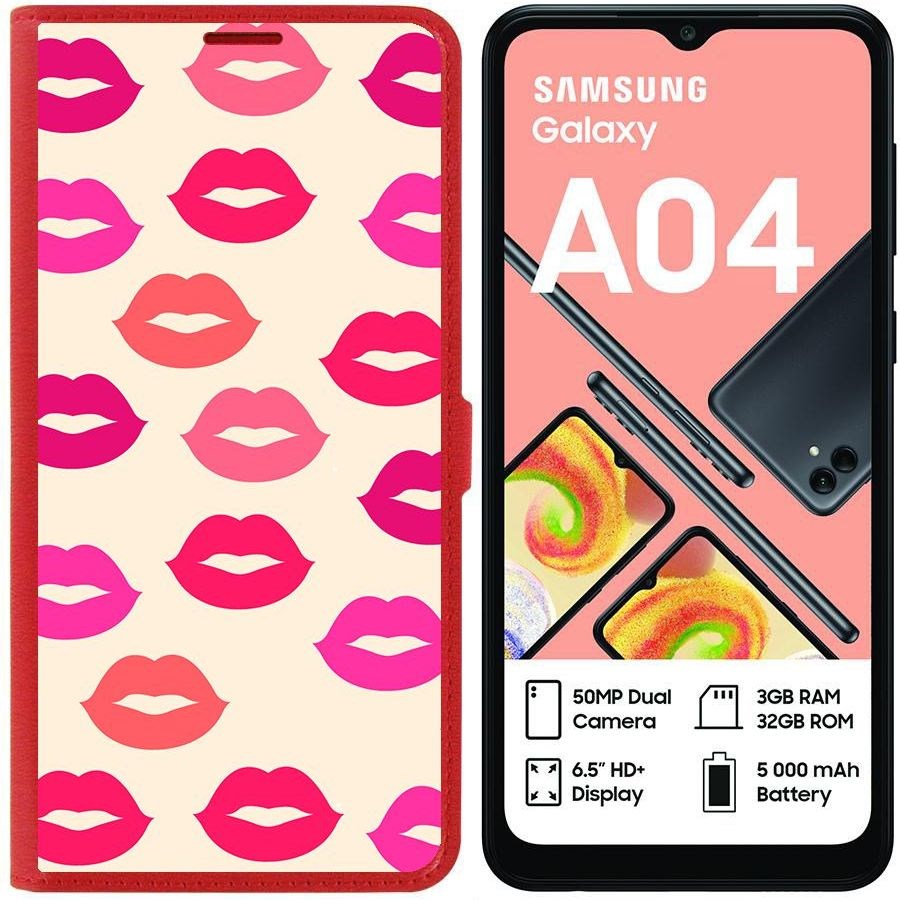 

Чехол-книжка Eco для Samsung Galaxy A04 (A045) Губы паттерн 1 (красный)