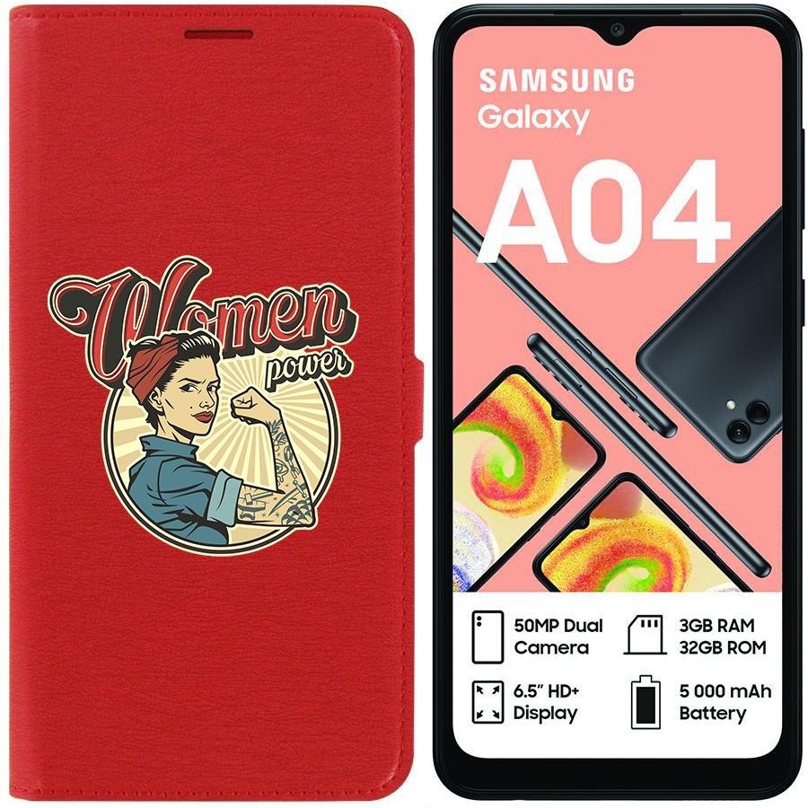

Чехол-книжка Eco для Samsung Galaxy A04 (A045) Women Power (красный)