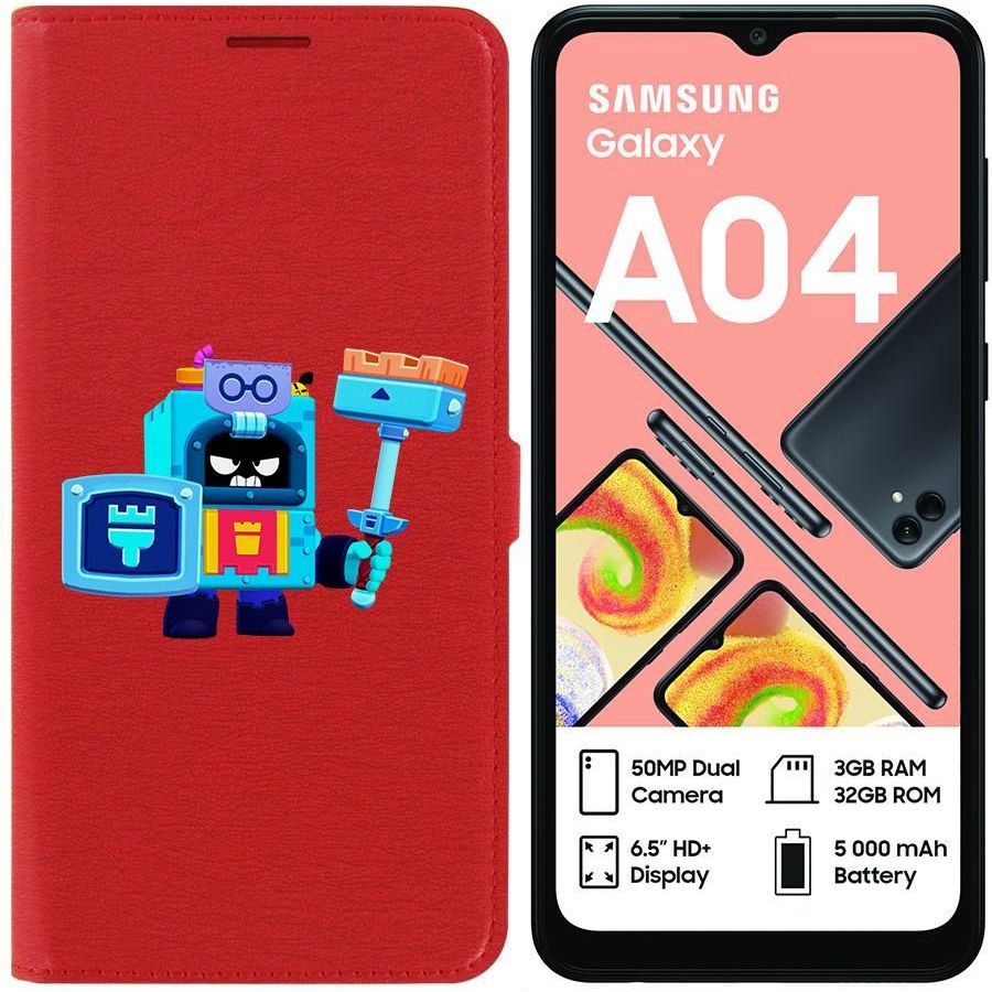 

Чехол-книжка Eco для Samsung Galaxy A04 (A045) Brawl Stars-Эш (красный)