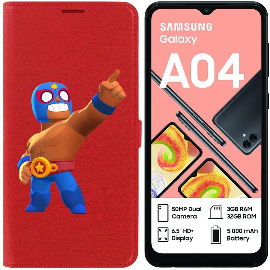 

Чехол-книжка Eco для Samsung Galaxy A04 (A045) Brawl Stars-Эль Примо (красный)