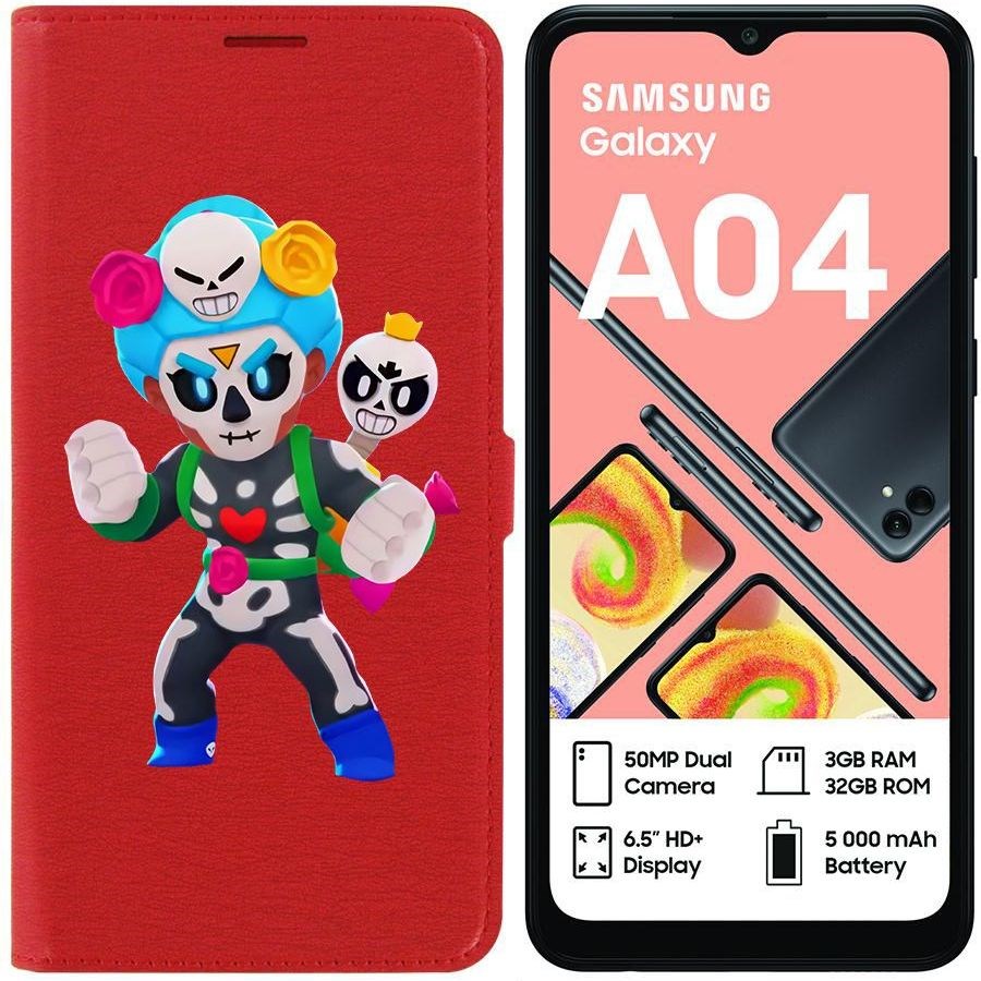 

Чехол-книжка Eco для Samsung Galaxy A04 (A045) Brawl Stars-Хэллоуинская Роза (красный)