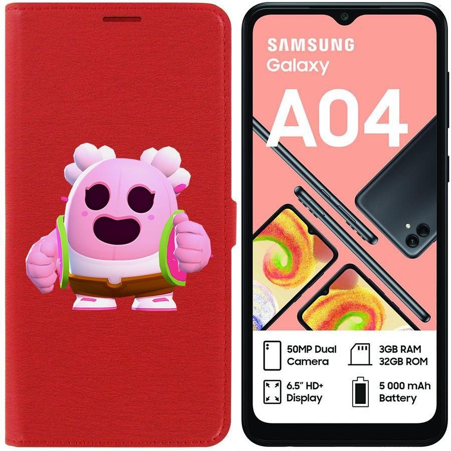 

Чехол-книжка Eco для Samsung Galaxy A04 (A045) Brawl Stars-Сакура Спайк (красный)