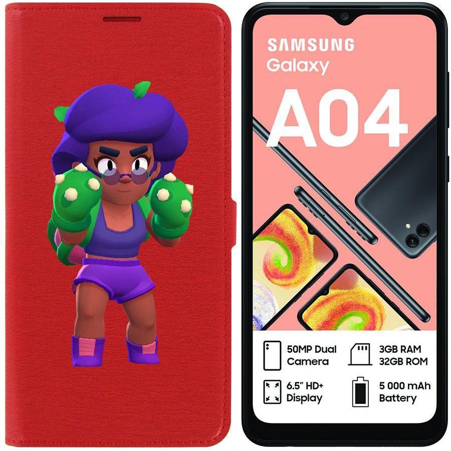 

Чехол-книжка Eco для Samsung Galaxy A04 (A045) Brawl Stars-Роза (красный)