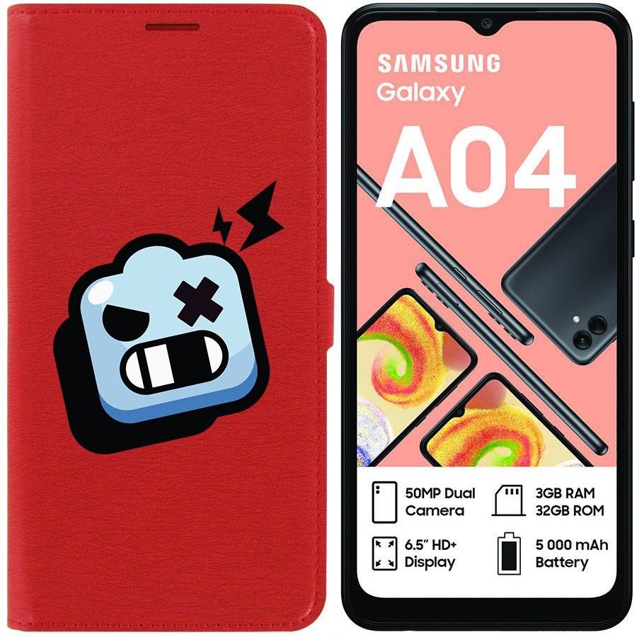 

Чехол-книжка Eco для Samsung Galaxy A04 (A045) Brawl Stars-Роборубка (красный)