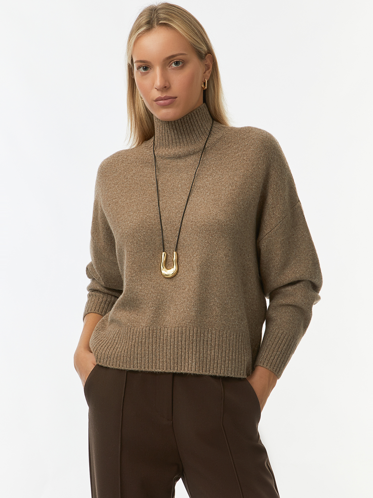 

Свитер женский oodji 64407160 бежевый XXL, 64407160