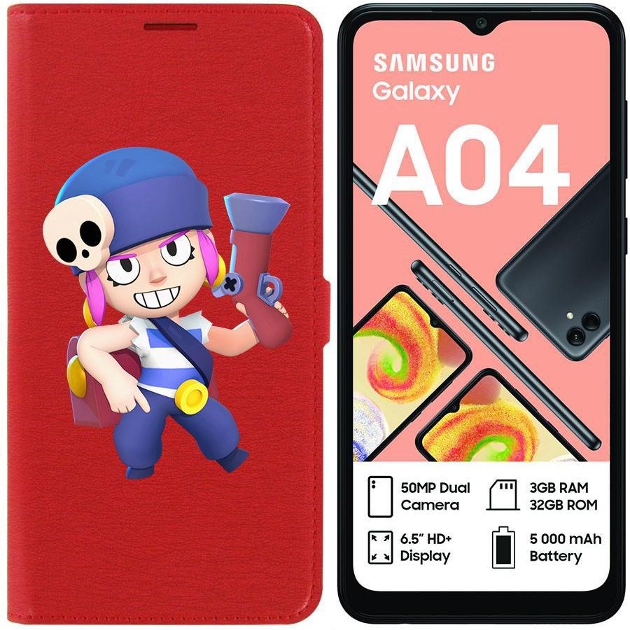 

Чехол-книжка Eco для Samsung Galaxy A04 (A045) Brawl Stars-Пенни (красный)