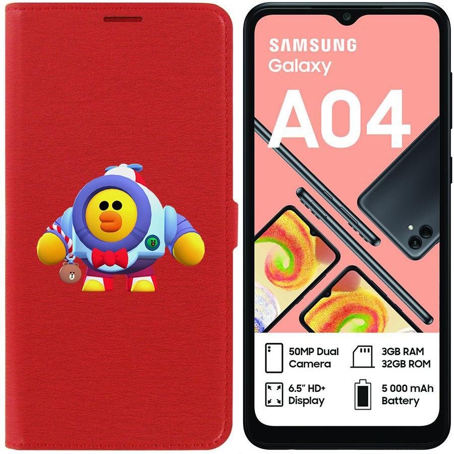 

Чехол-книжка Eco для Samsung Galaxy A04 (A045) Brawl Stars-Нани Салли (красный)