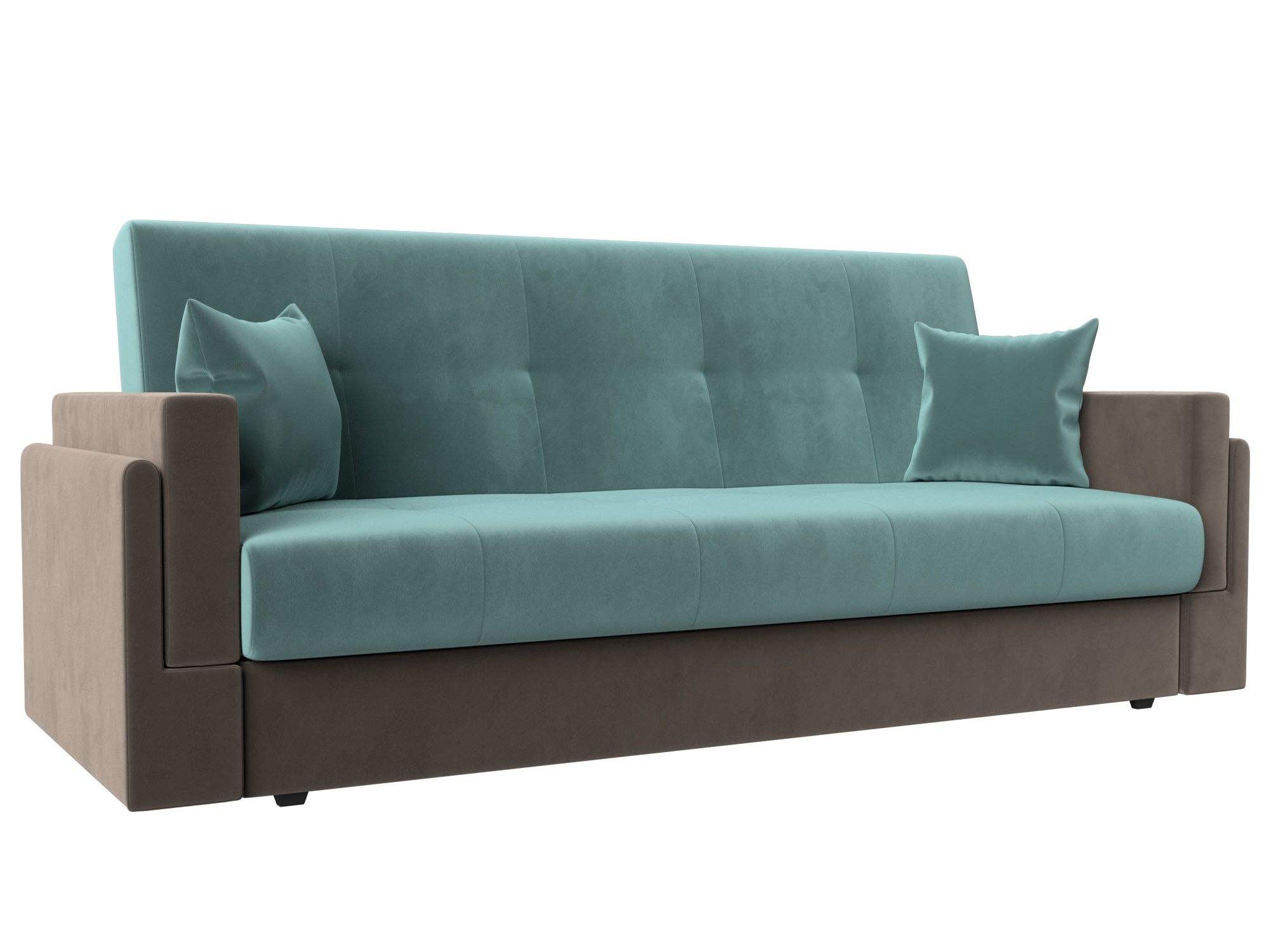 

Диван-книжка Лига Диванов Лига-015 216х83х90 см, бирюзовый\коричневый, Диван-книжка Лига-015