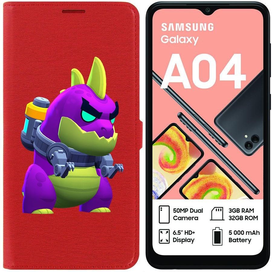 

Чехол-книжка Eco для Samsung Galaxy A04 (A045) Brawl Stars-Мегамонстр (красный)