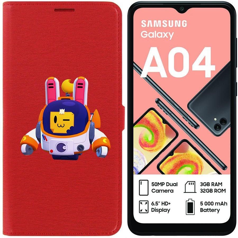 

Чехол-книжка Eco для Samsung Galaxy A04 (A045) Brawl Stars-Лунный Спраут (красный)