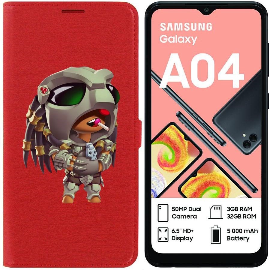 

Чехол-книжка Eco для Samsung Galaxy A04 (A045) Brawl Stars-Леон Хищник (красный)