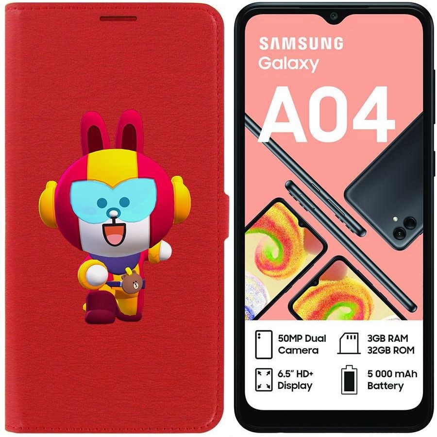 

Чехол-книжка Eco для Samsung Galaxy A04 (A045) Brawl Stars-Кони Макс (красный)