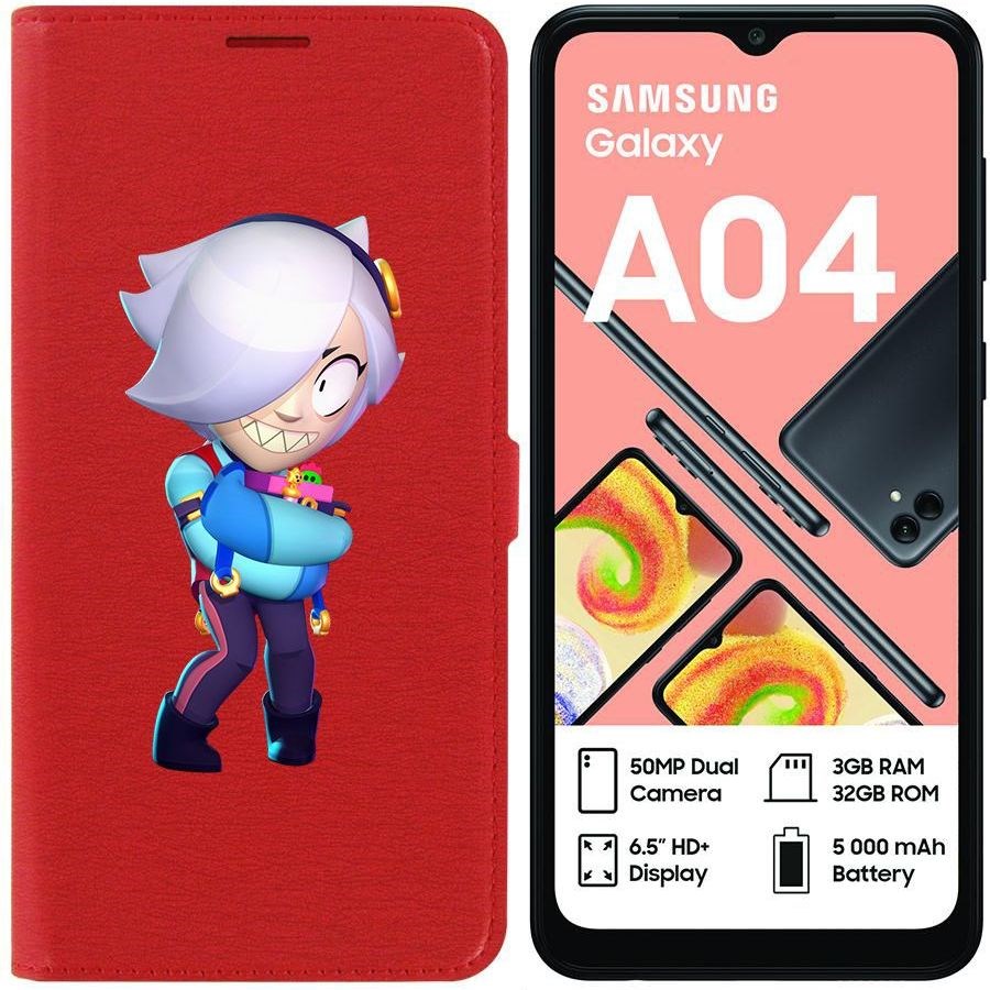 

Чехол-книжка Eco для Samsung Galaxy A04 (A045) Brawl Stars-Колетт (красный)