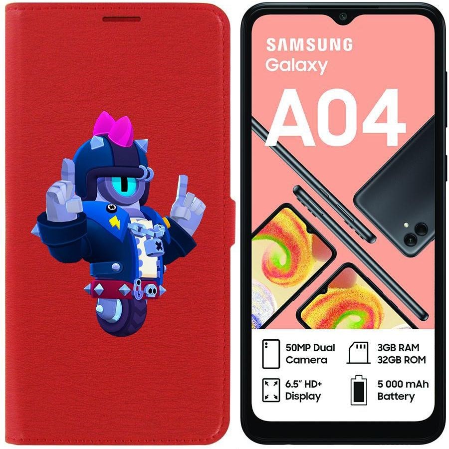 

Чехол-книжка Eco для Samsung Galaxy A04 (A045) Brawl Stars-Дикий Сту (красный)