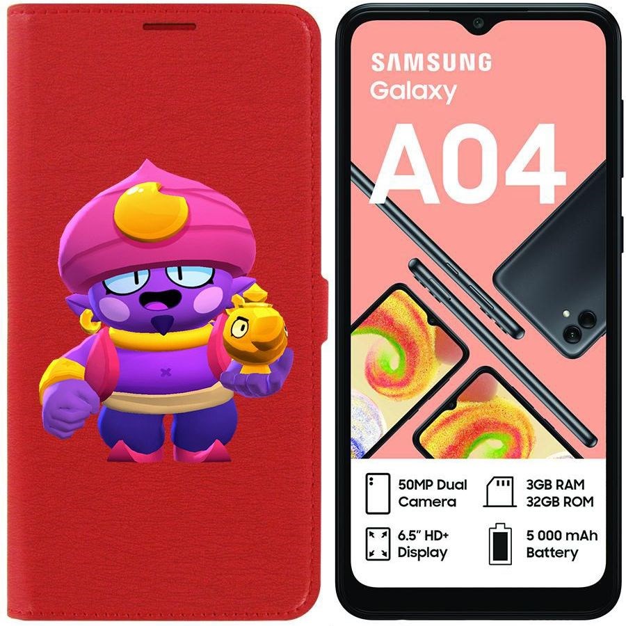 

Чехол-книжка Eco для Samsung Galaxy A04 (A045) Brawl Stars-Джин (красный)