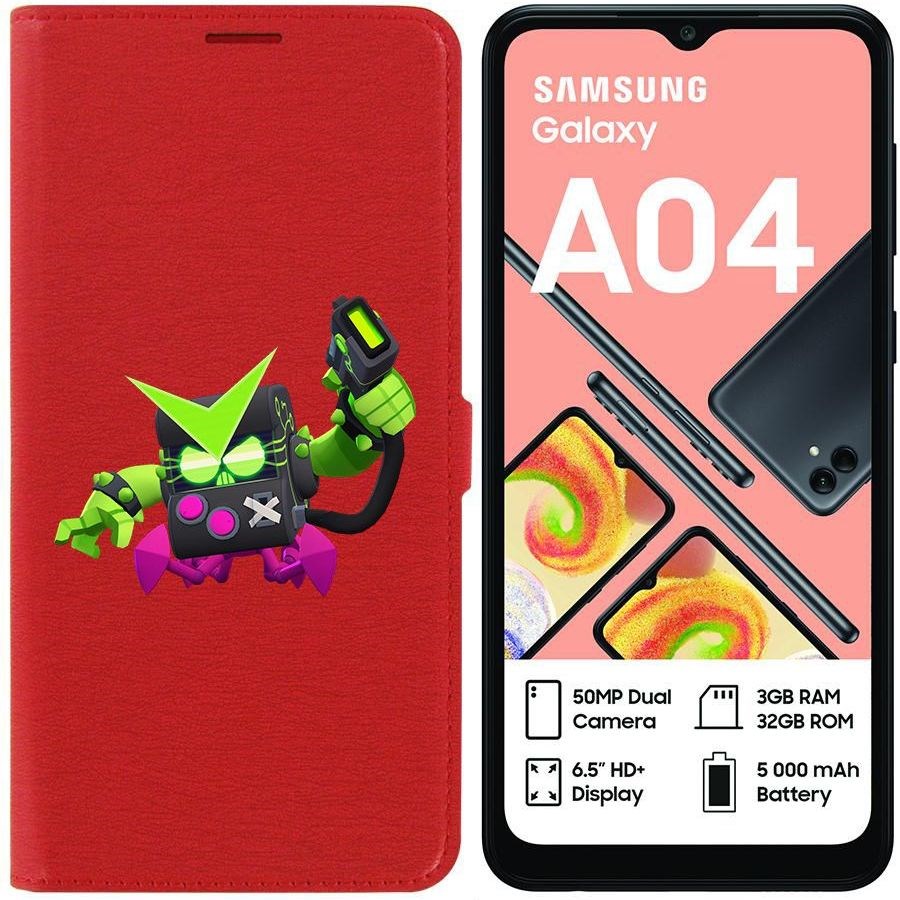 

Чехол-книжка Eco для Samsung Galaxy A04 (A045) Brawl Stars-Вирус 8-БИТ (красный)