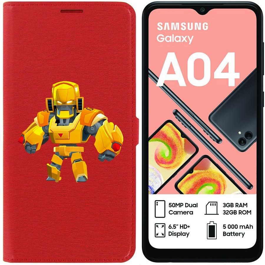 

Чехол-книжка Eco для Samsung Galaxy A04 (A045) Brawl Stars-Бо Золотой Меха (красный)