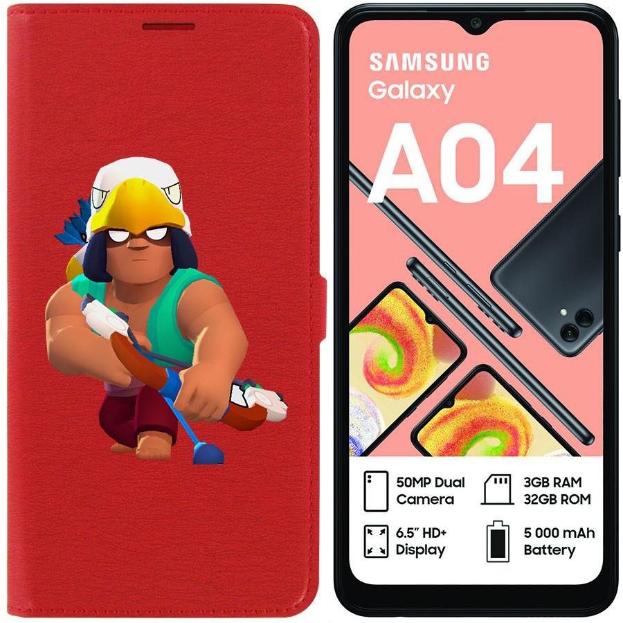 

Чехол-книжка Eco для Samsung Galaxy A04 (A045) Brawl Stars-Бо (красный)