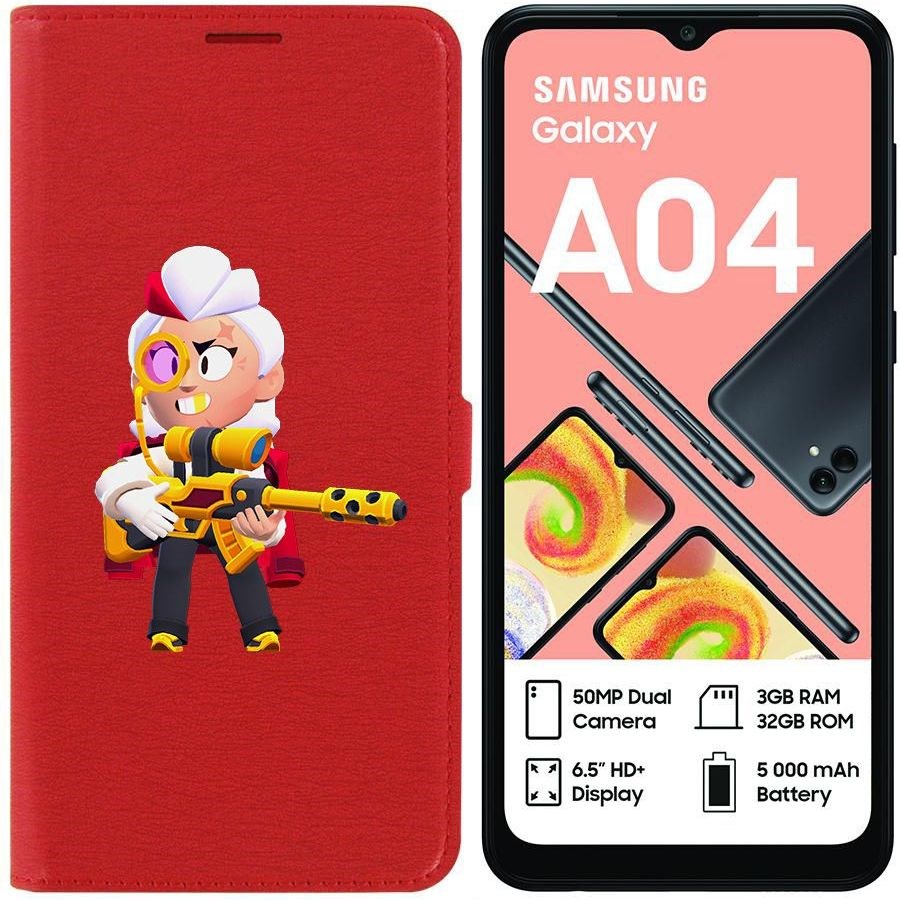 

Чехол-книжка Eco для Samsung Galaxy A04 (A045) Brawl Stars-Белль Голдхэнд (красный)