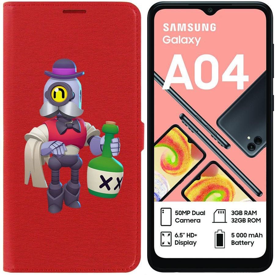 

Чехол-книжка Eco для Samsung Galaxy A04 (A045) Brawl Stars-Барли (красный)